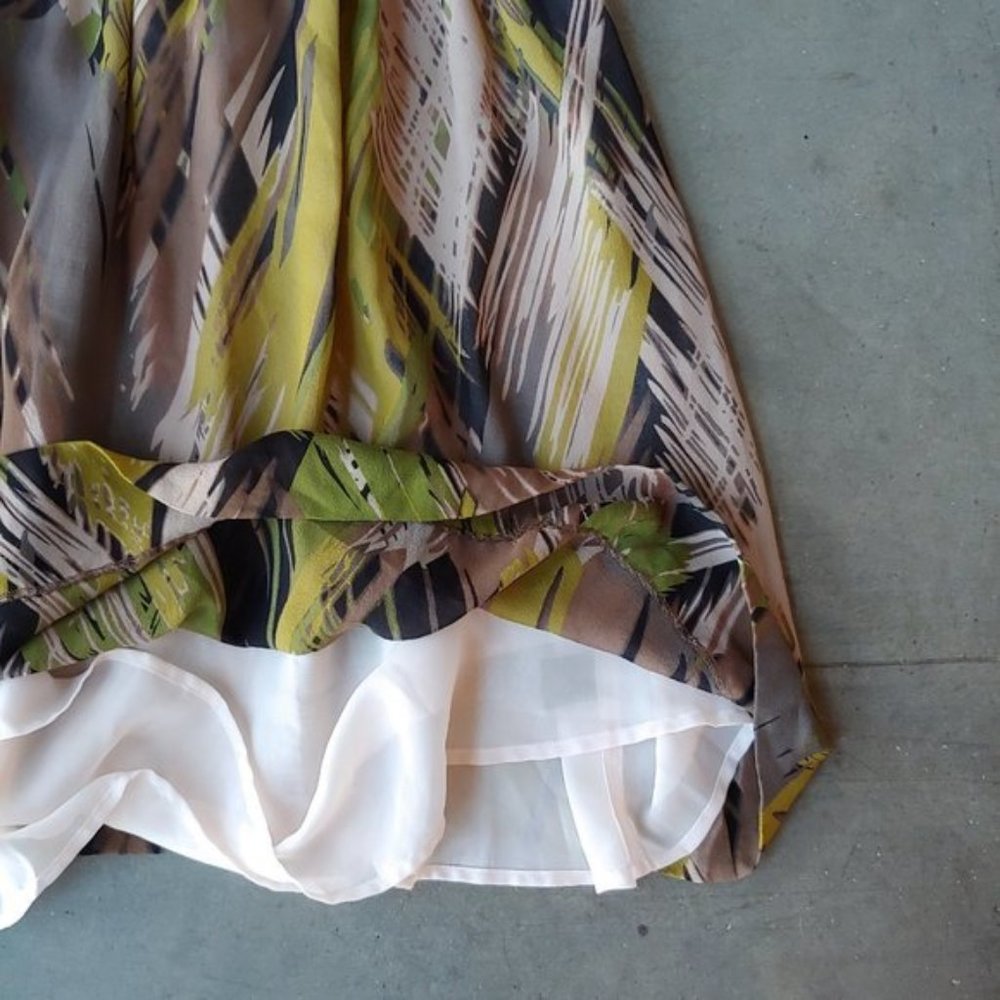 Fei Brown and Green Silk Pampas Dress 4_4